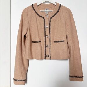 Cropped jacket camel wool blend